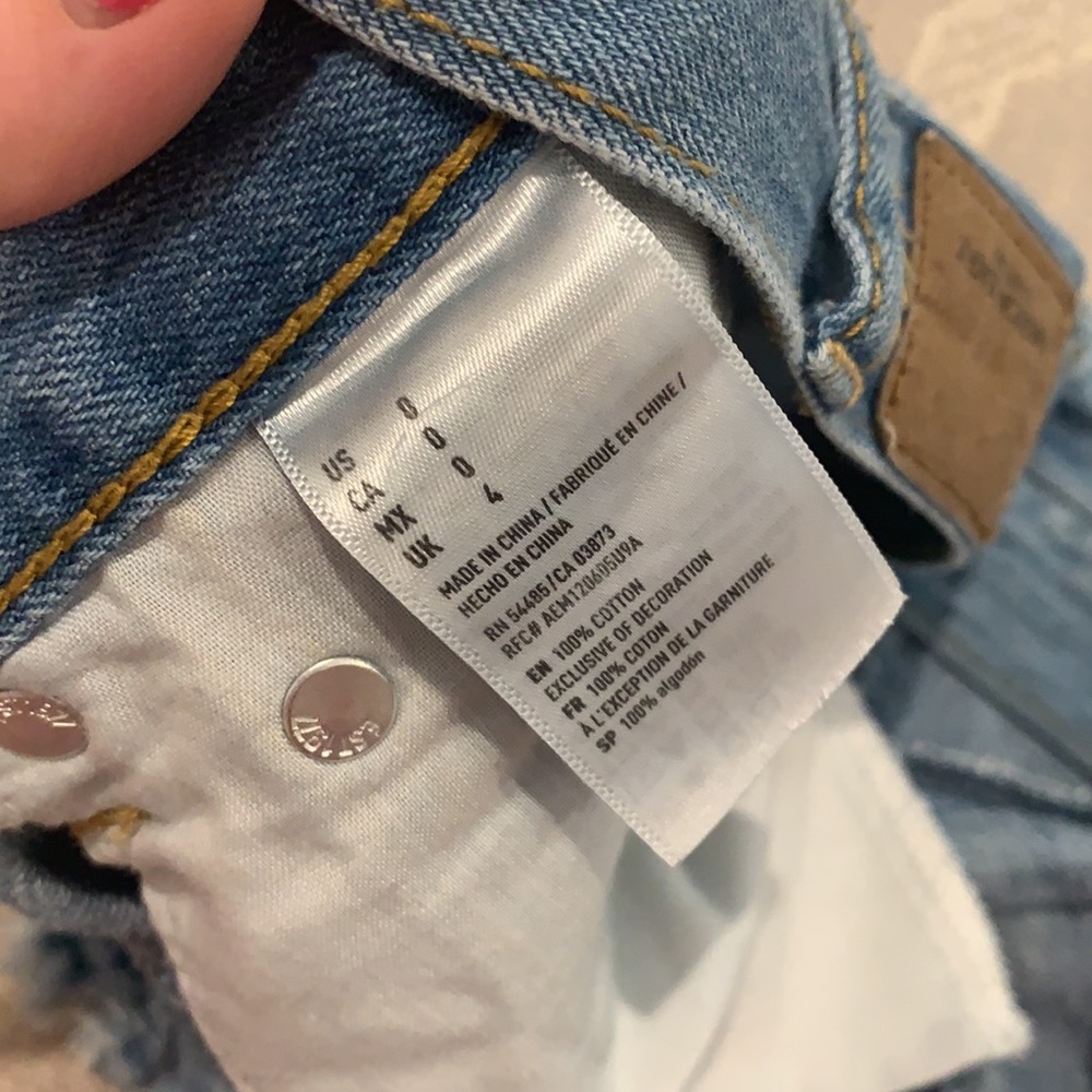 American Eagle Patchwork Distressed Jean Shorts - image 3